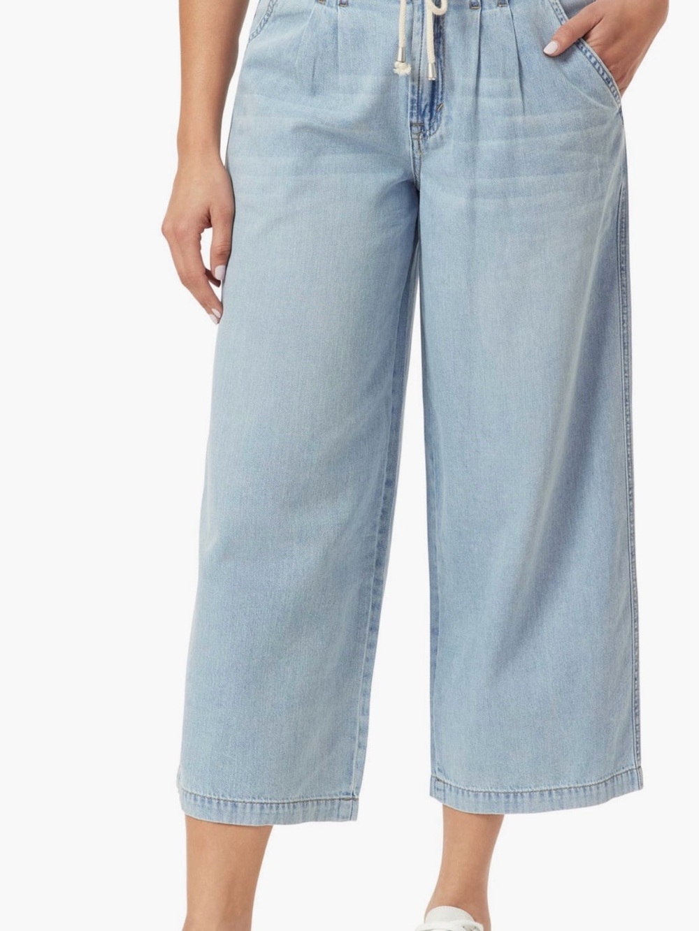 Kensie High Rise Wide Leg Ankle Denim Jeans